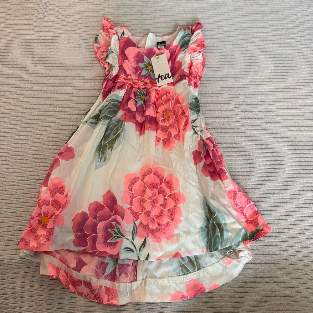 NWT-Tea pink floral hi-low dress 3